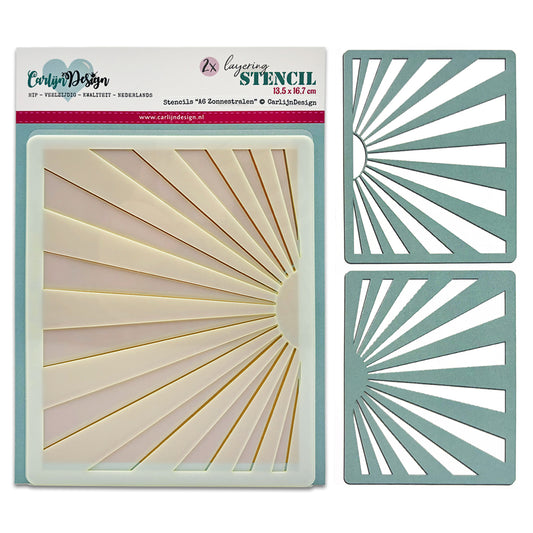CarlijnDesign Stencils A6 Sunbeams