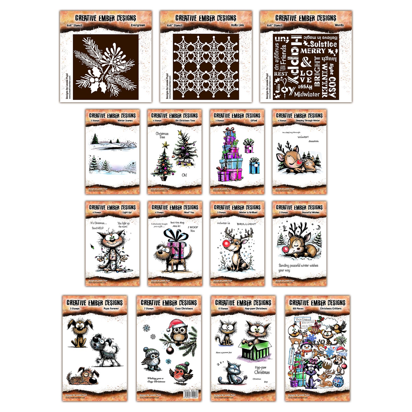 Creative Ember Designs Christmas 2025 Bundle - Stamps, Stencils & Ephemera