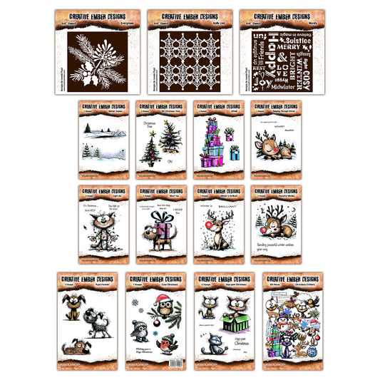 Creative Ember Designs Christmas 2025 Bundle - Stamps, Stencils & Ephemera