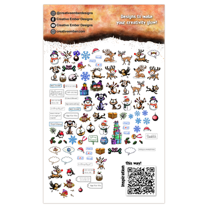 Creative Ember Designs Christmas Critters -  Ephemera Die-Cuts