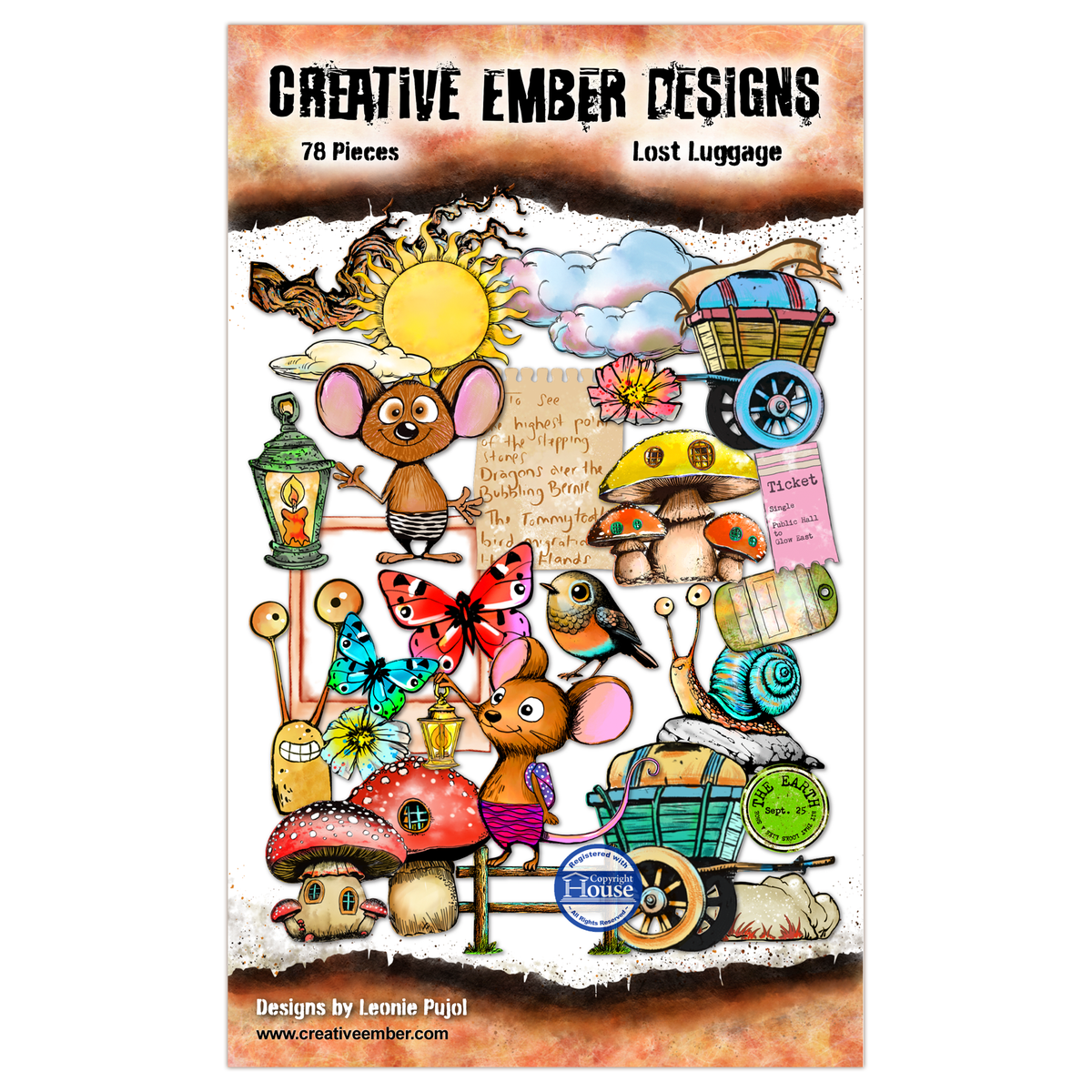 Creative Ember Designs Lost Luggage - Ephemera Die-Cuts