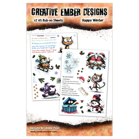 Creative Ember Designs Happy Winter - A5 Rub-Ons