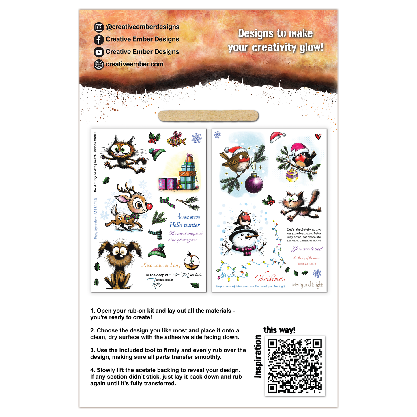 Creative Ember Designs Please Snow - A5 Rub-Ons