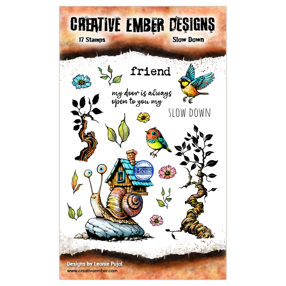 Creative Ember Designs Slow Down - A6 Stamp Set