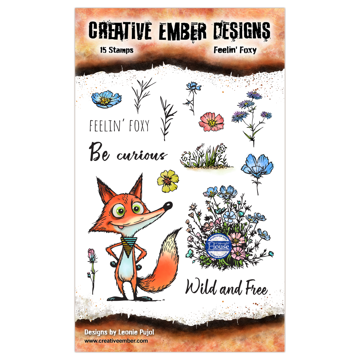 Creative Ember Designs Feelin' Foxy - A6 Stamp Set