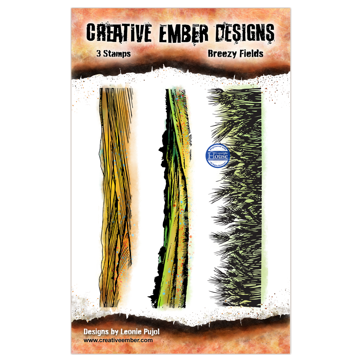 Creative Ember Designs Breezy Fields - A7 Stamp Set
