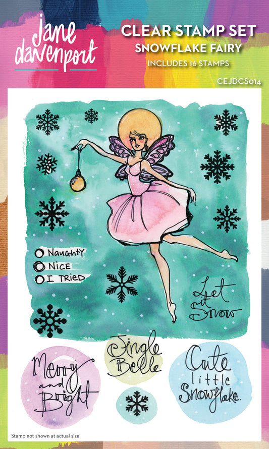 Creative Expressions Jane Davenport Snowflake Fairy 4 in x 6 in Clear Stamp Set