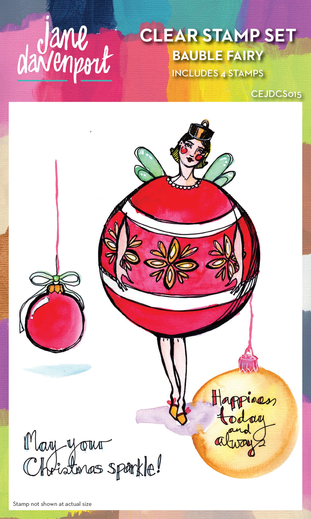 Creative Expressions Jane Davenport Bauble Fairy 4 in x 6 in Clear Stamp Set