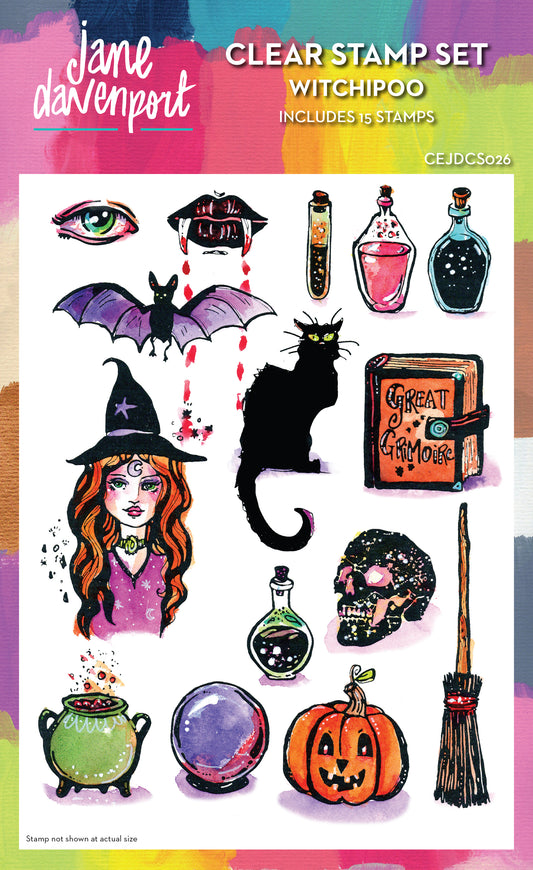 Creative Expressions Jane Davenport Witchipoo 6 in x 8 in Clear Stamp Set
