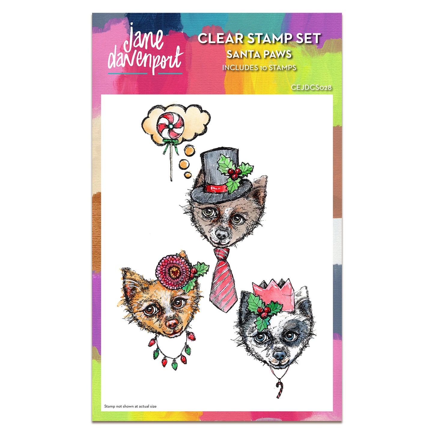 Creative Expressions Jane Davenport Santa Paws 6 in x 8 in Clear Stamp Set