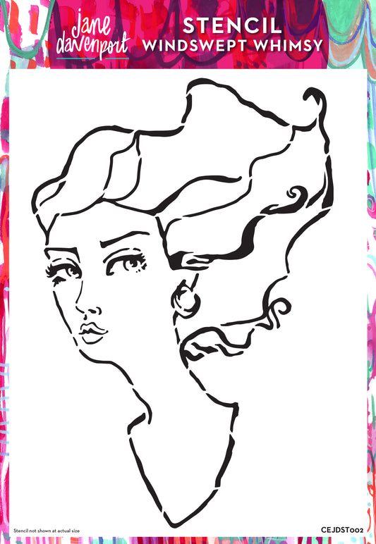 Creative Expressions Jane Davenport Windswept Whimsy 8 in x 12 in Stencil