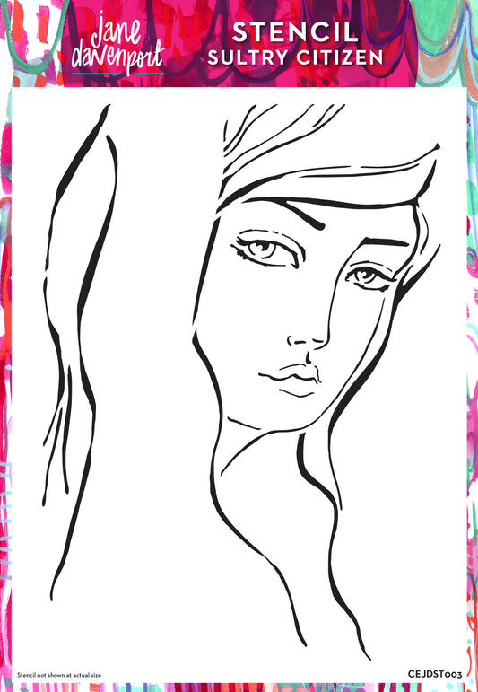 Creative Expressions Jane Davenport Sultry Citizen 8 in x 12 in Stencil