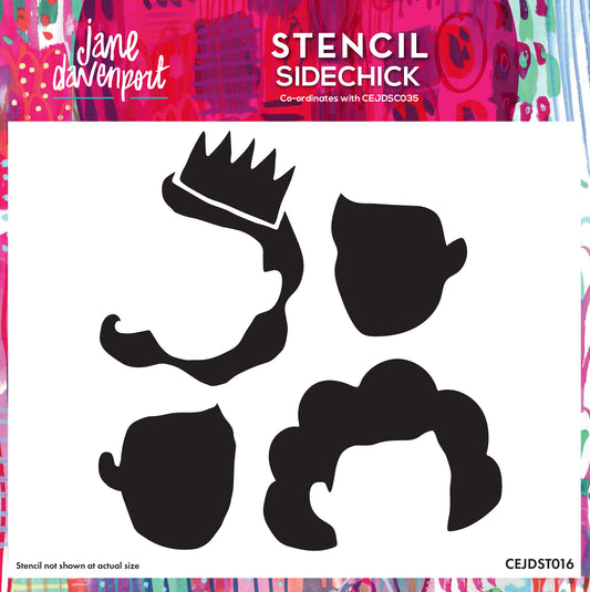 Creative Expressions Jane Davenport SideChick 7 in x 7 in Stencil