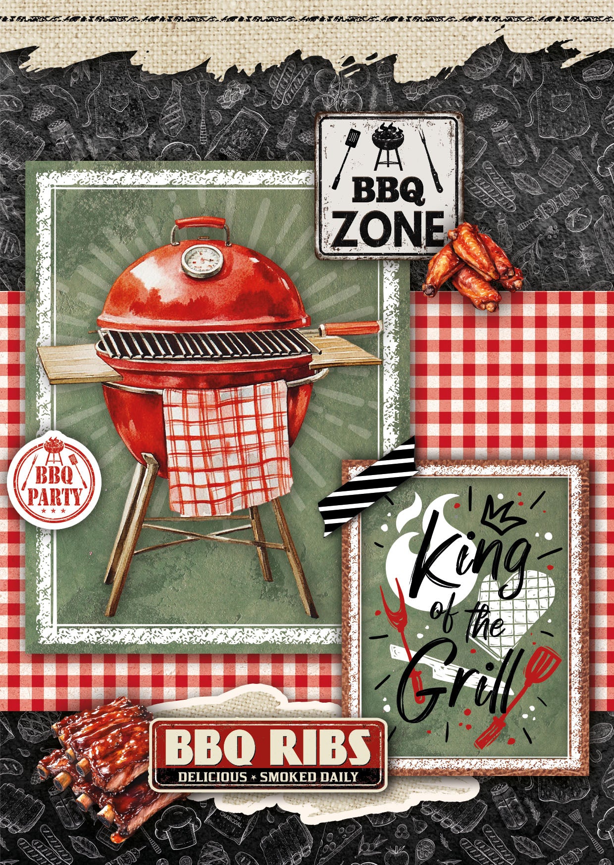Studio Light Cardmaking Pad BBQ Party Essentials 210x294x4mm 14 Sheets