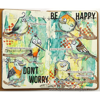 Stampers Anonymous Bird Crazy Tim Holtz Cling Stamps