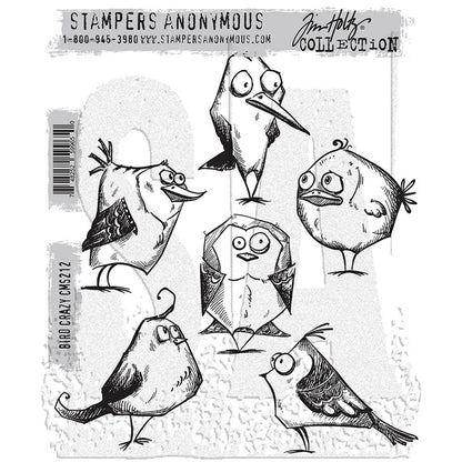 Stampers Anonymous Bird Crazy Tim Holtz Cling Stamps