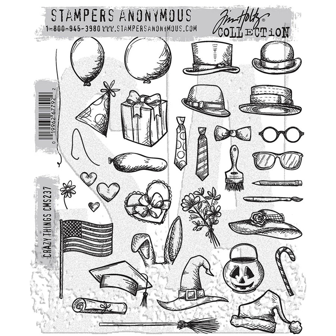 Stampers Anonymous Crazy Things Tim Holtz Cling Stamps
