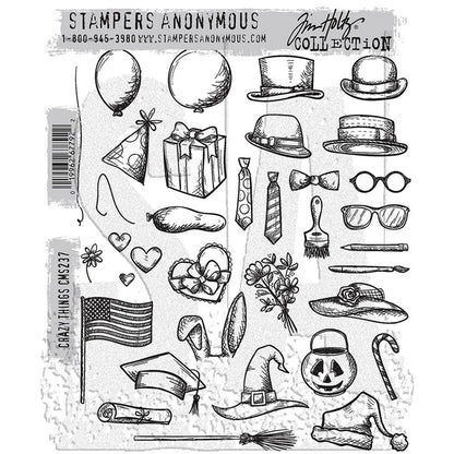 Stampers Anonymous Crazy Things Tim Holtz Cling Stamps