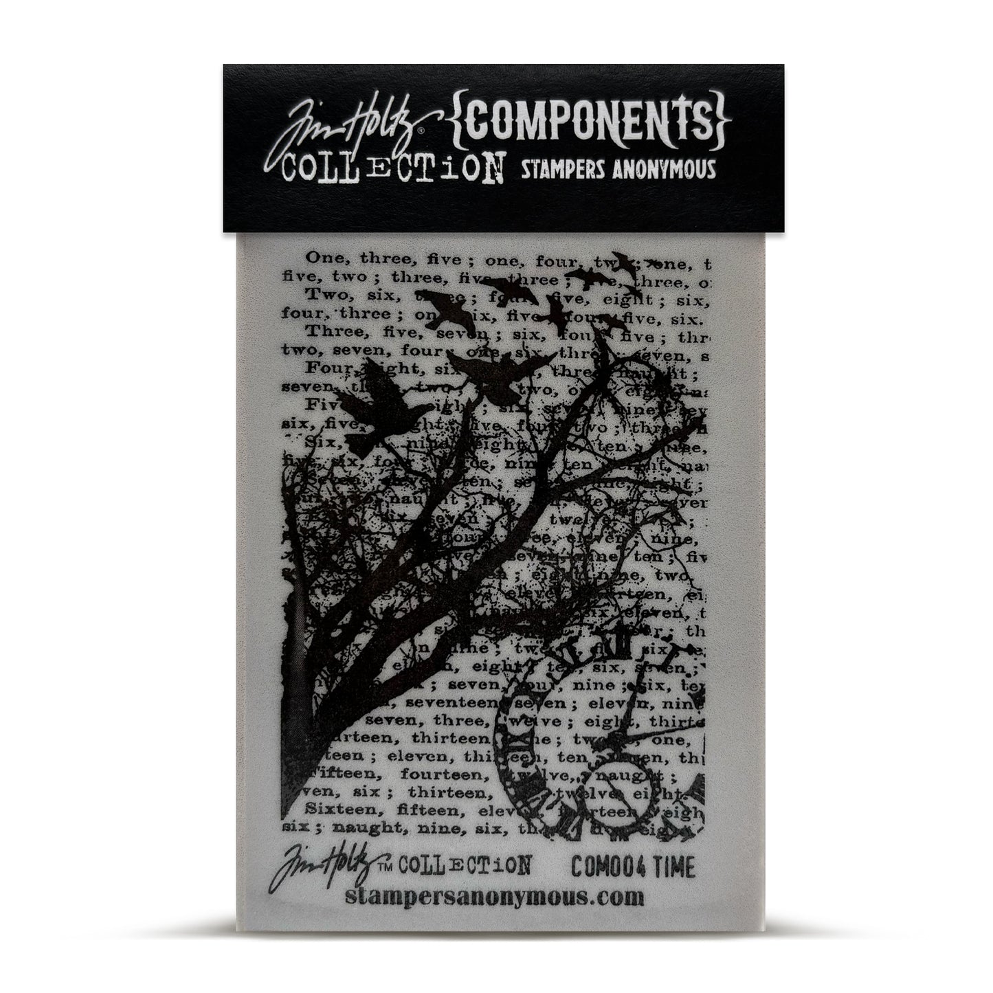 Stampers Anonymoys Tim Holtz Cling Stamp 2.5"x3.5" - Time