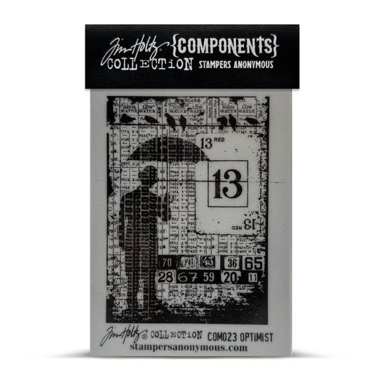 Stampers Anonymous Tim Holtz Cling Stamp 2.5"x3.5" - Optimist