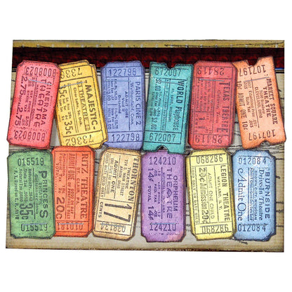 Stampers Anonymous Ticket Tim Holtz Components Cling Mount Collage Stamp