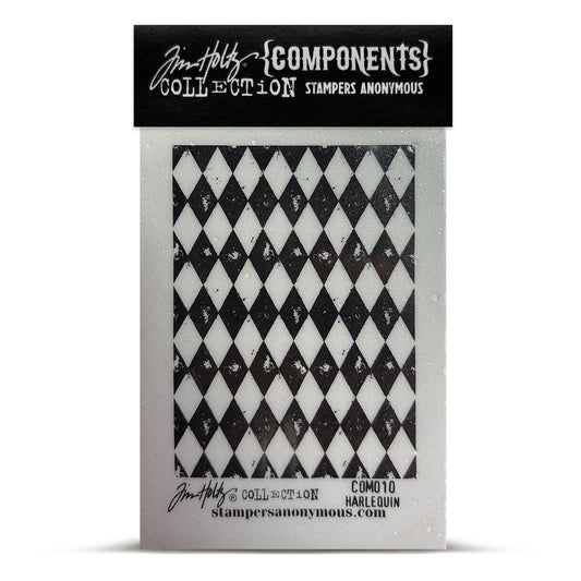 Stampers Anonymous Harlequin Tim Holtz Components Cling Mount Collage Stamp