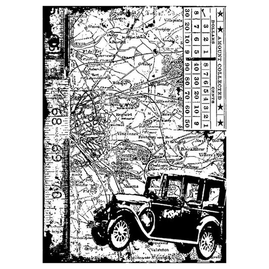 Stampers Anonymous Car Tim Holtz Components Cling Mount Collage Stamp - Ships from 14th July