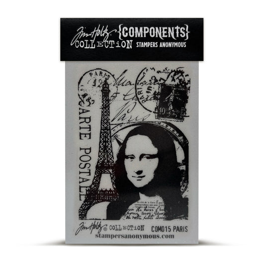 Stampers Anonymous Paris Tim Holtz Components Cling Mount Collage Stamp