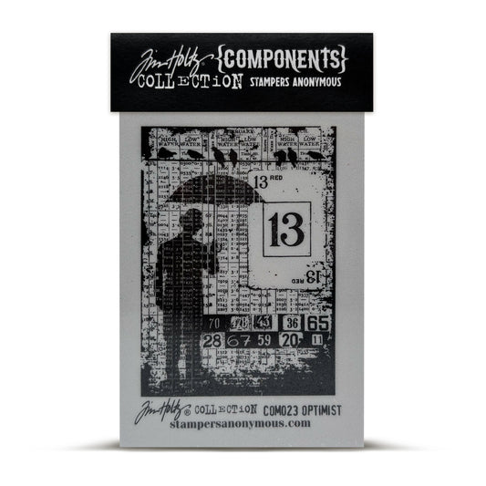 Stampers Anonymous Optimist Tim Holtz Components Cling Mount Collage Stamp