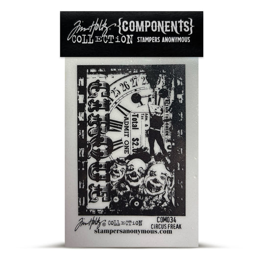Stampers Anonymous Circus Freak Tim Holtz Components Cling Mount Collage Stamp