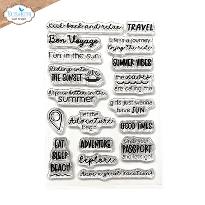 Elizabeth Craft Designs Good Times Stamps Summer Travel Sentiments