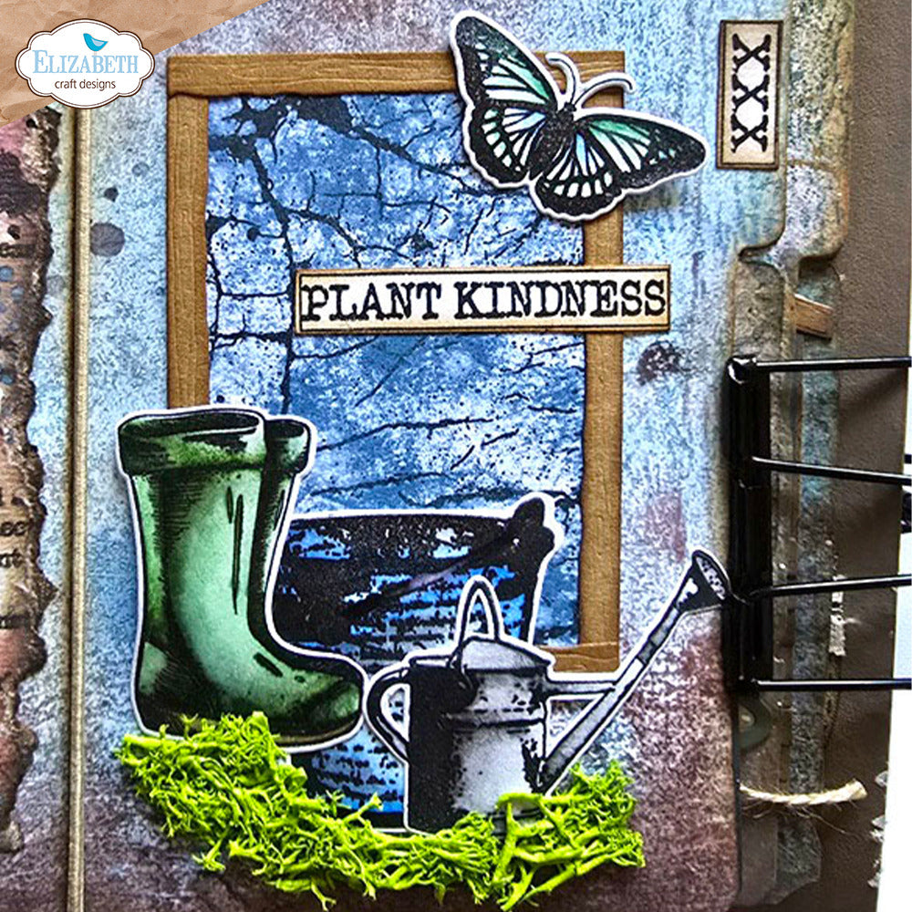 Elizabeth Craft Designs In the Garden Stamps Cracked Fields