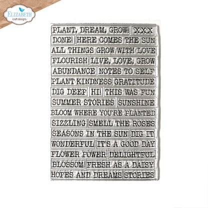 Elizabeth Craft Designs In the Garden Stamps Journal Phrases 5
