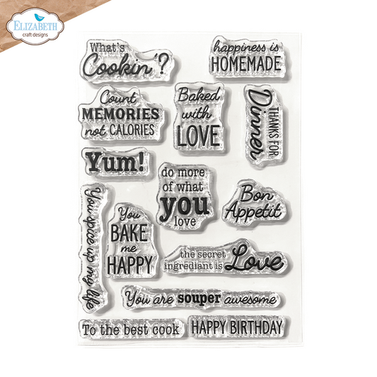 Elizabeth Craft Designs Living it Up - Stamps In the Kitchen Sentiments