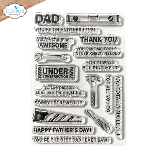 Elizabeth Craft Designs Living it Up - Stamps Best Dad Sentiments
