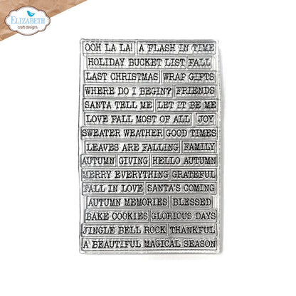 Elizabeth Craft Designs Golden Season - Stamps Journal Phrases 6