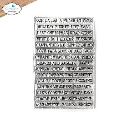 Elizabeth Craft Designs Golden Season - Stamps Journal Phrases 6