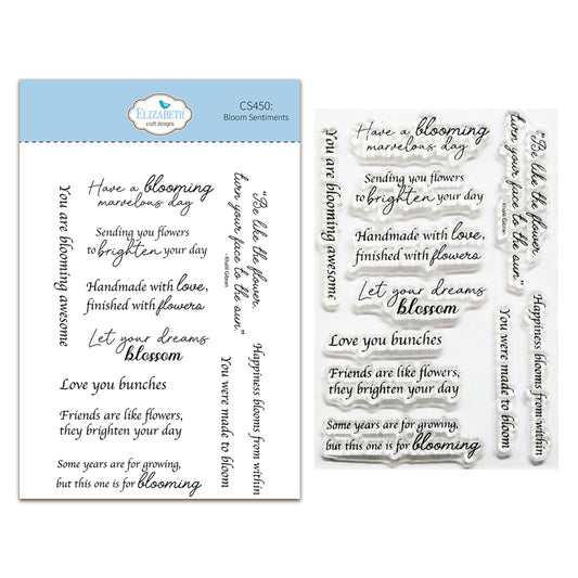 Elizabeth Craft Designs Beautiful Blooms Stamps Bloom Sentiments