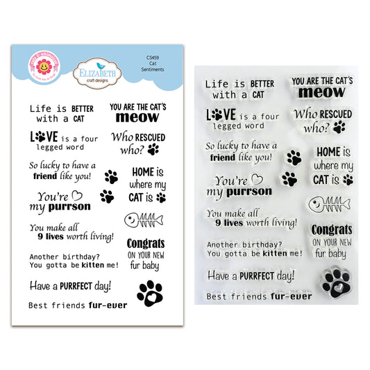 Elizabeth Craft Designs Meet the Cats Stamps Cat Sentiments by Cute & Whimsical
