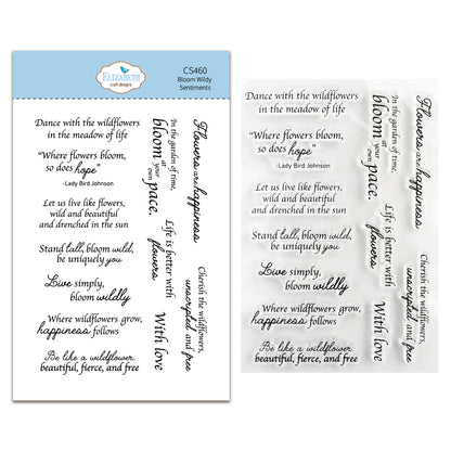 Elizabeth Craft Designs Bloom Wildly Stamps Bloom Wildy Sentiments by Paper Flowers