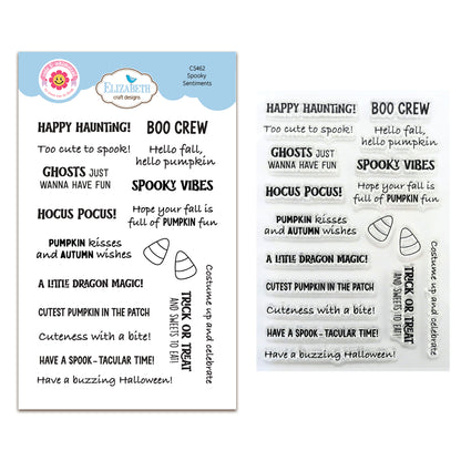 Elizabeth Craft Designs Snuggle Season Stamps Spooky Sentiments by Cute & Whimsical