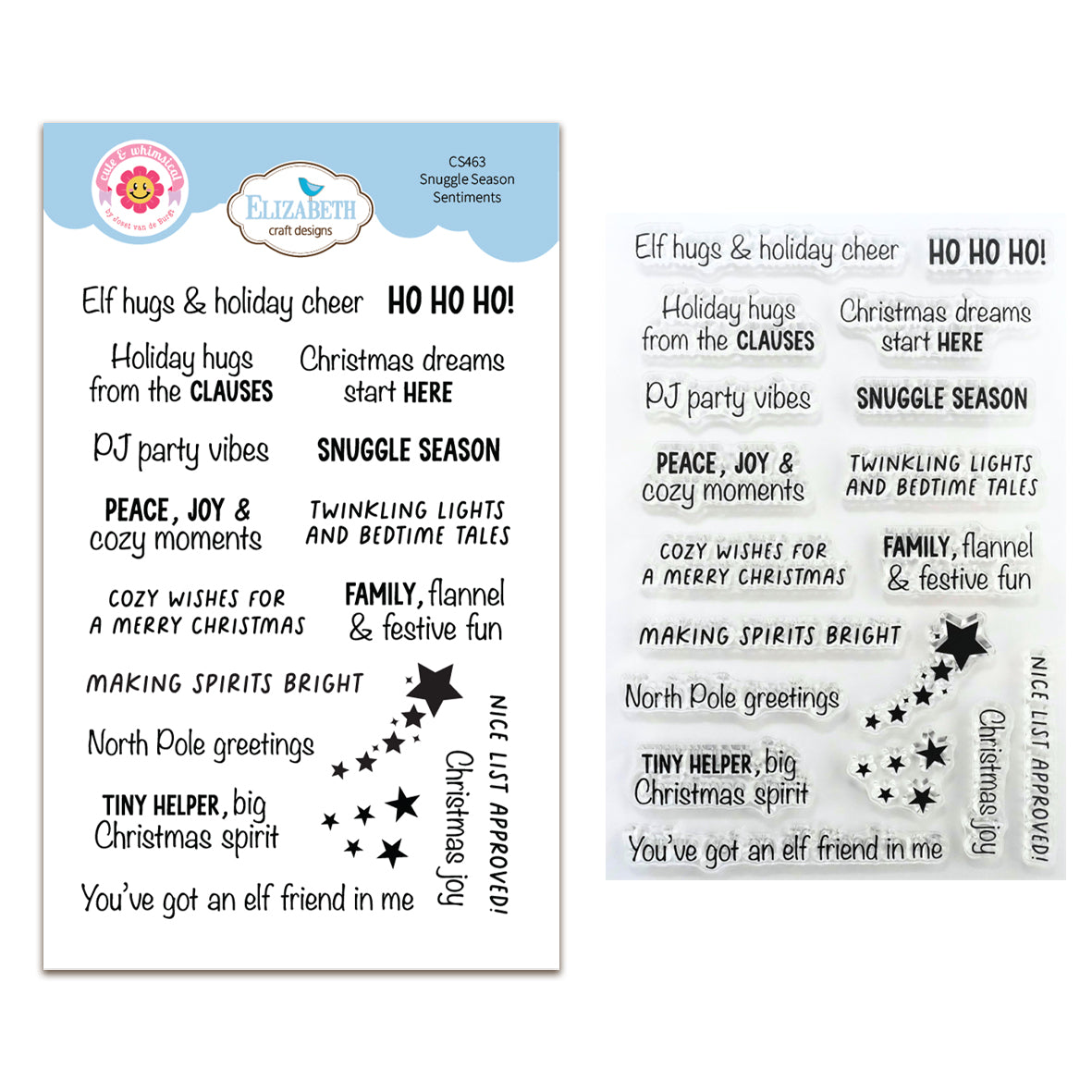 Elizabeth Craft Designs Snuggle Season Stamps Snuggle Season Sentiments by Cute & Whimsical