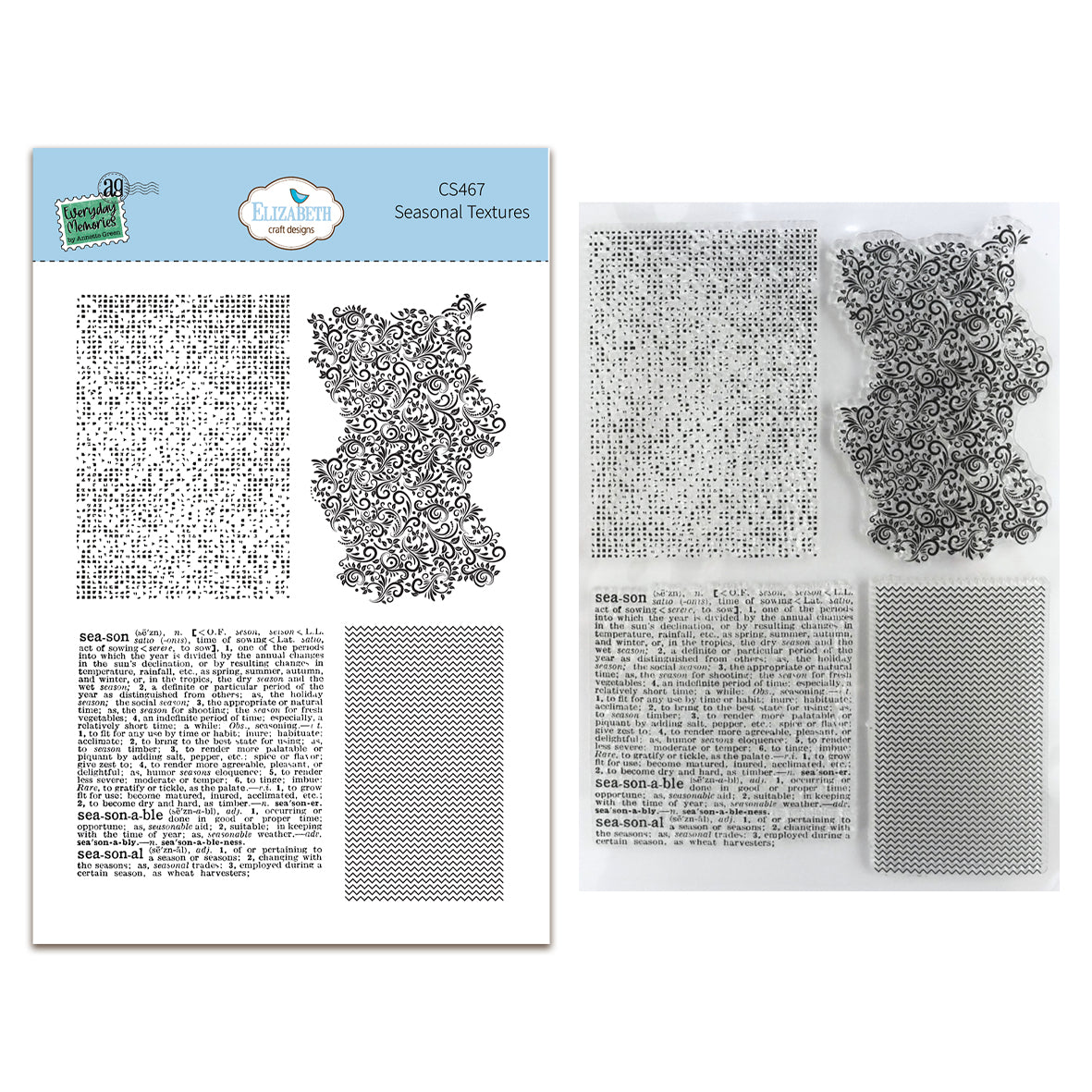Elizabeth Craft Designs Cozy Comfort Stamps Seasonal Textures by Everyday Memories