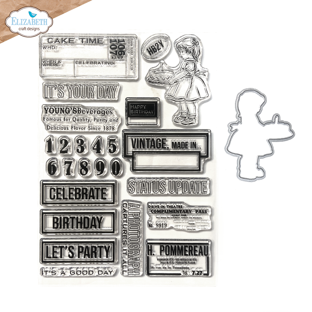 Elizabeth Craft Designs Bonanical Blend - Set Celebrations 2 Stamp and Die Set