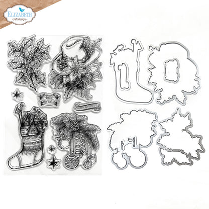 Elizabeth Craft Designs Golden Season - Deck the Halls Stamp and Die Set