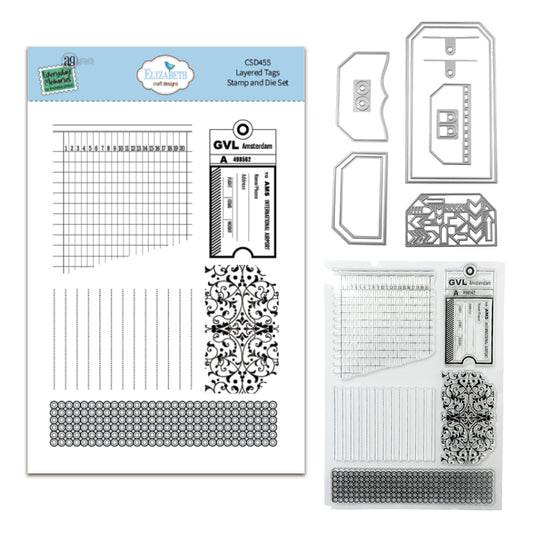 Elizabeth Craft Designs Rest & Relaxation Stamp and Die Set Layered Tags by Everyday Memories