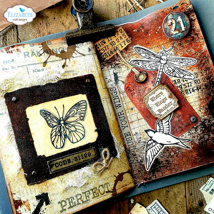 Elizabeth Craft Designs Beautifully Worn Stamp and Die Set Set Where Wings Wander by Devid Roodenburg