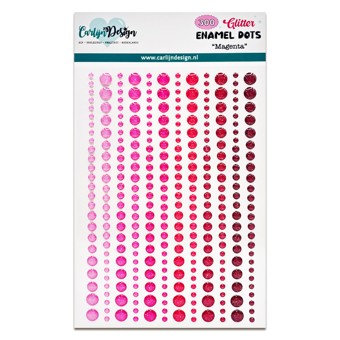 CarlijnDesign Glitter Enamel Dots Magenta (300pcs)