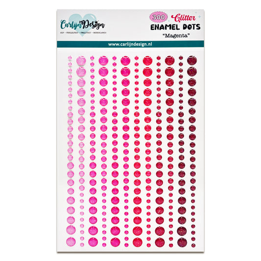 CarlijnDesign Glitter Enamel Dots Magenta (300pcs)