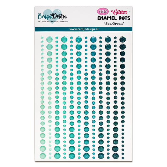 CarlijnDesign Glitter Enamel Dots Sea Green (300pcs)